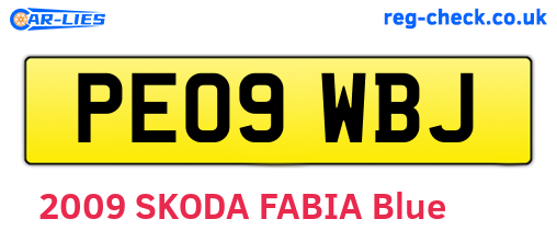 PE09WBJ are the vehicle registration plates.