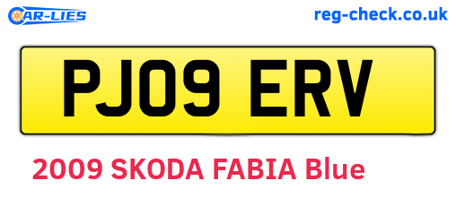 PJ09ERV are the vehicle registration plates.