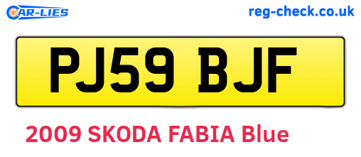 PJ59BJF are the vehicle registration plates.