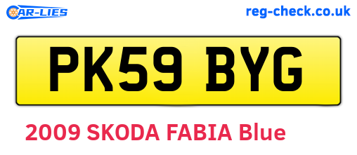 PK59BYG are the vehicle registration plates.