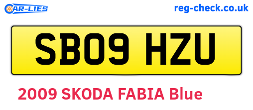 SB09HZU are the vehicle registration plates.