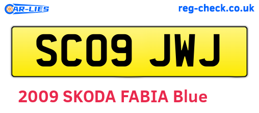 SC09JWJ are the vehicle registration plates.