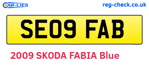 SE09FAB are the vehicle registration plates.
