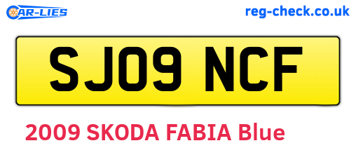 SJ09NCF are the vehicle registration plates.