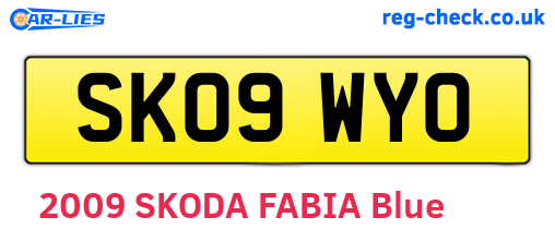 SK09WYO are the vehicle registration plates.