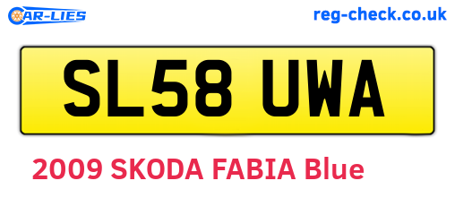 SL58UWA are the vehicle registration plates.