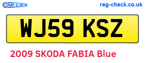WJ59KSZ are the vehicle registration plates.