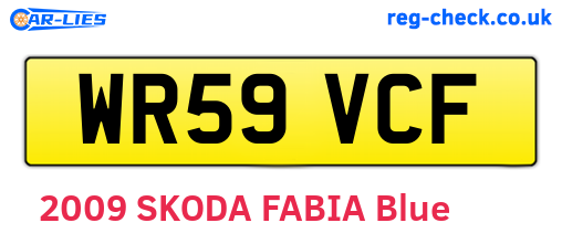 WR59VCF are the vehicle registration plates.