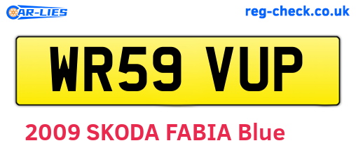 WR59VUP are the vehicle registration plates.