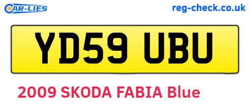 YD59UBU are the vehicle registration plates.