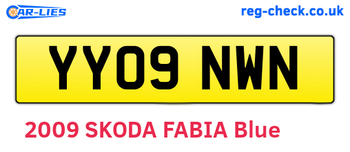 YY09NWN are the vehicle registration plates.