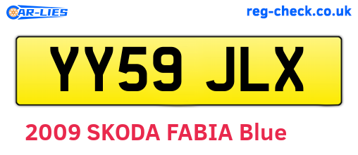 YY59JLX are the vehicle registration plates.
