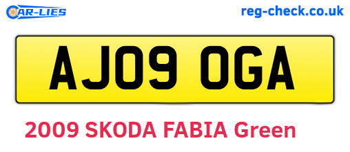 AJ09OGA are the vehicle registration plates.
