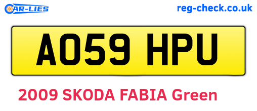 AO59HPU are the vehicle registration plates.