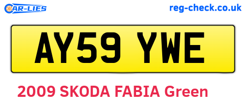 AY59YWE are the vehicle registration plates.