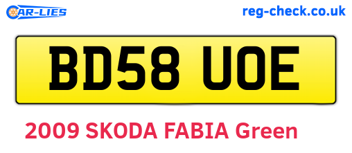 BD58UOE are the vehicle registration plates.
