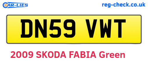 DN59VWT are the vehicle registration plates.