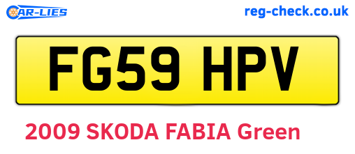 FG59HPV are the vehicle registration plates.