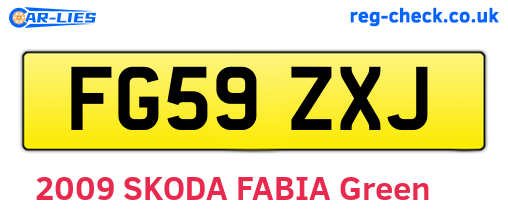 FG59ZXJ are the vehicle registration plates.