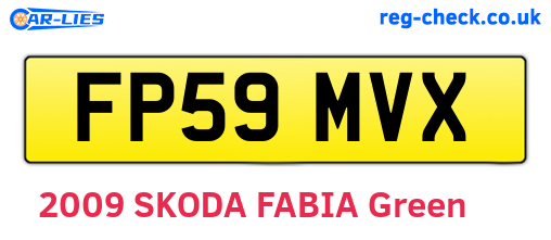 FP59MVX are the vehicle registration plates.