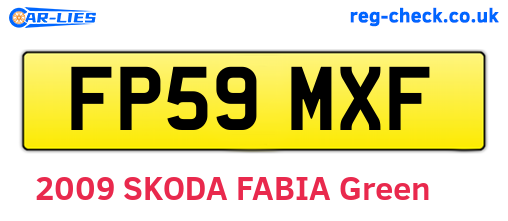 FP59MXF are the vehicle registration plates.