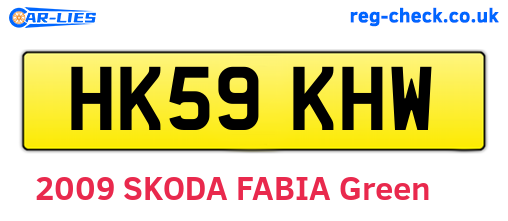 HK59KHW are the vehicle registration plates.