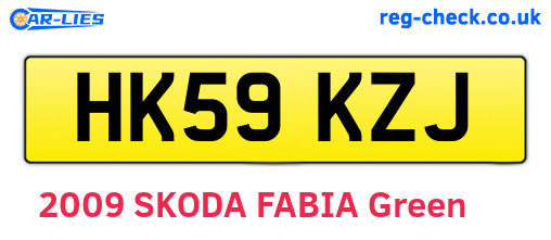 HK59KZJ are the vehicle registration plates.