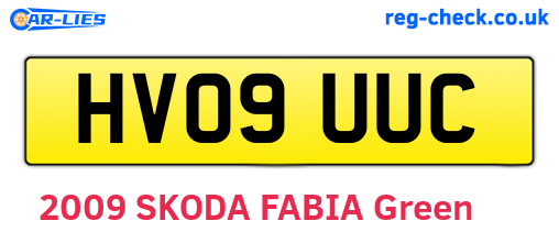 HV09UUC are the vehicle registration plates.