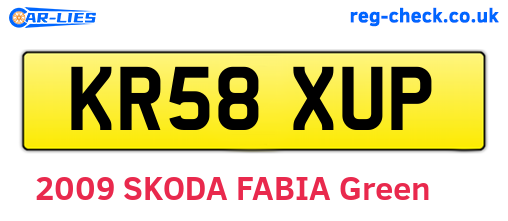 KR58XUP are the vehicle registration plates.