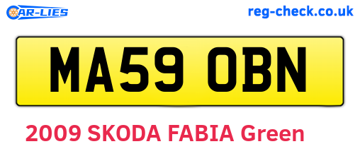 MA59OBN are the vehicle registration plates.