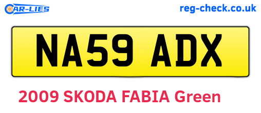NA59ADX are the vehicle registration plates.