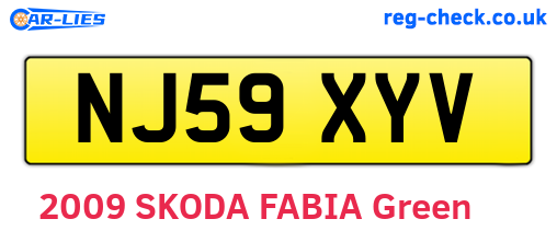 NJ59XYV are the vehicle registration plates.