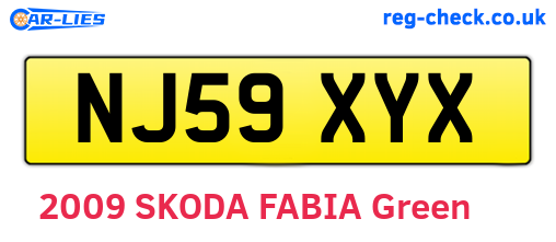 NJ59XYX are the vehicle registration plates.