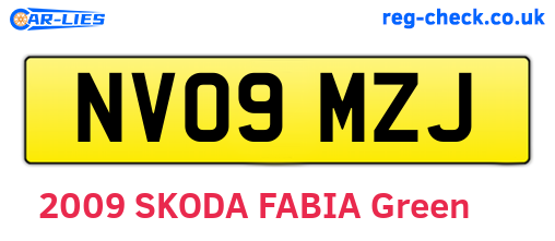 NV09MZJ are the vehicle registration plates.