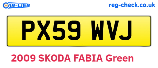 PX59WVJ are the vehicle registration plates.