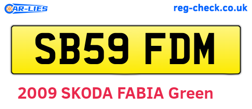 SB59FDM are the vehicle registration plates.