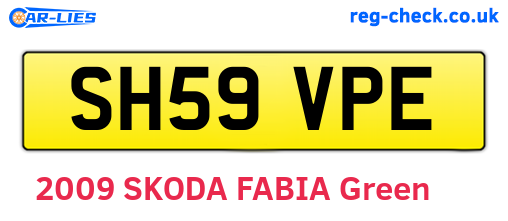 SH59VPE are the vehicle registration plates.
