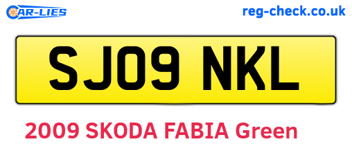 SJ09NKL are the vehicle registration plates.