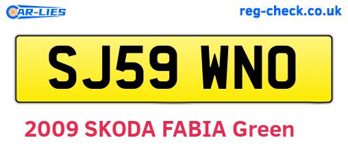 SJ59WNO are the vehicle registration plates.