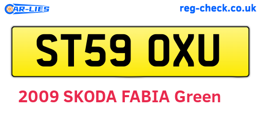 ST59OXU are the vehicle registration plates.