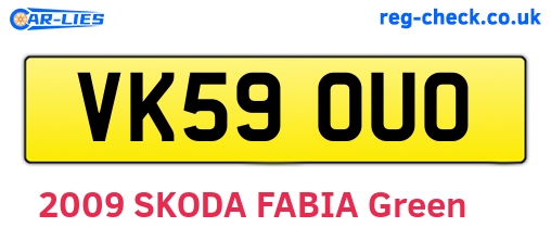VK59OUO are the vehicle registration plates.
