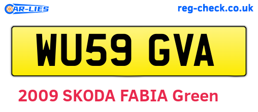 WU59GVA are the vehicle registration plates.