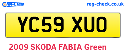 YC59XUO are the vehicle registration plates.
