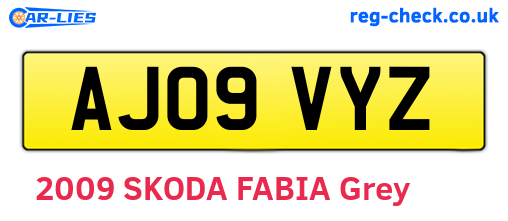 AJ09VYZ are the vehicle registration plates.