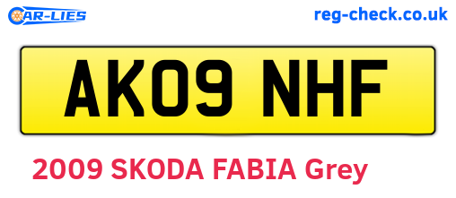 AK09NHF are the vehicle registration plates.