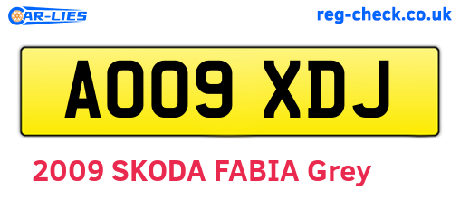 AO09XDJ are the vehicle registration plates.