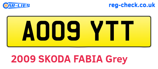 AO09YTT are the vehicle registration plates.
