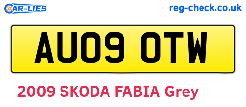 AU09OTW are the vehicle registration plates.