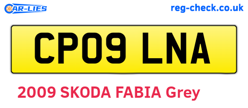 CP09LNA are the vehicle registration plates.