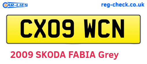 CX09WCN are the vehicle registration plates.